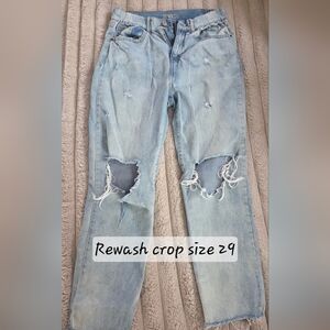 Rewash Women’s Distressed Light Blue Crop Jeans - Size 29